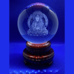 Guru Rinpoche 3D Round Crystal Statue